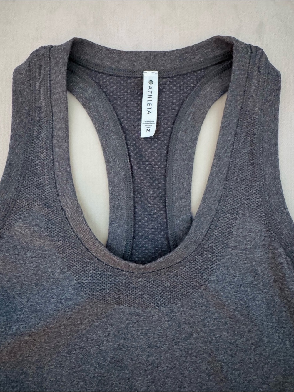 Athleta Charcoal Textured Racerback Tank